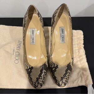 Jimmy Choo Reptile Print Leather Pumps size 38 1/2